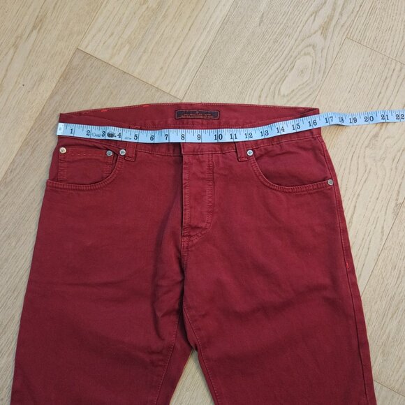 Isaia Burgundy 5-Pocket Cotton Jeans – Size 32 (48 EU) - Picture 6 of 16